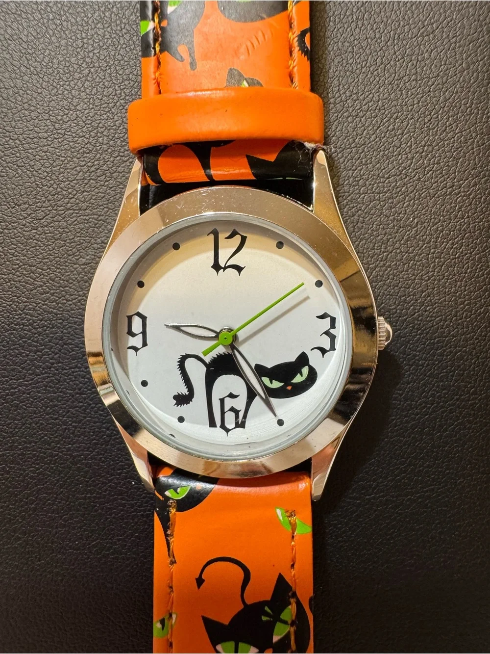 Avon Orange Black Cat Halloween Watch
